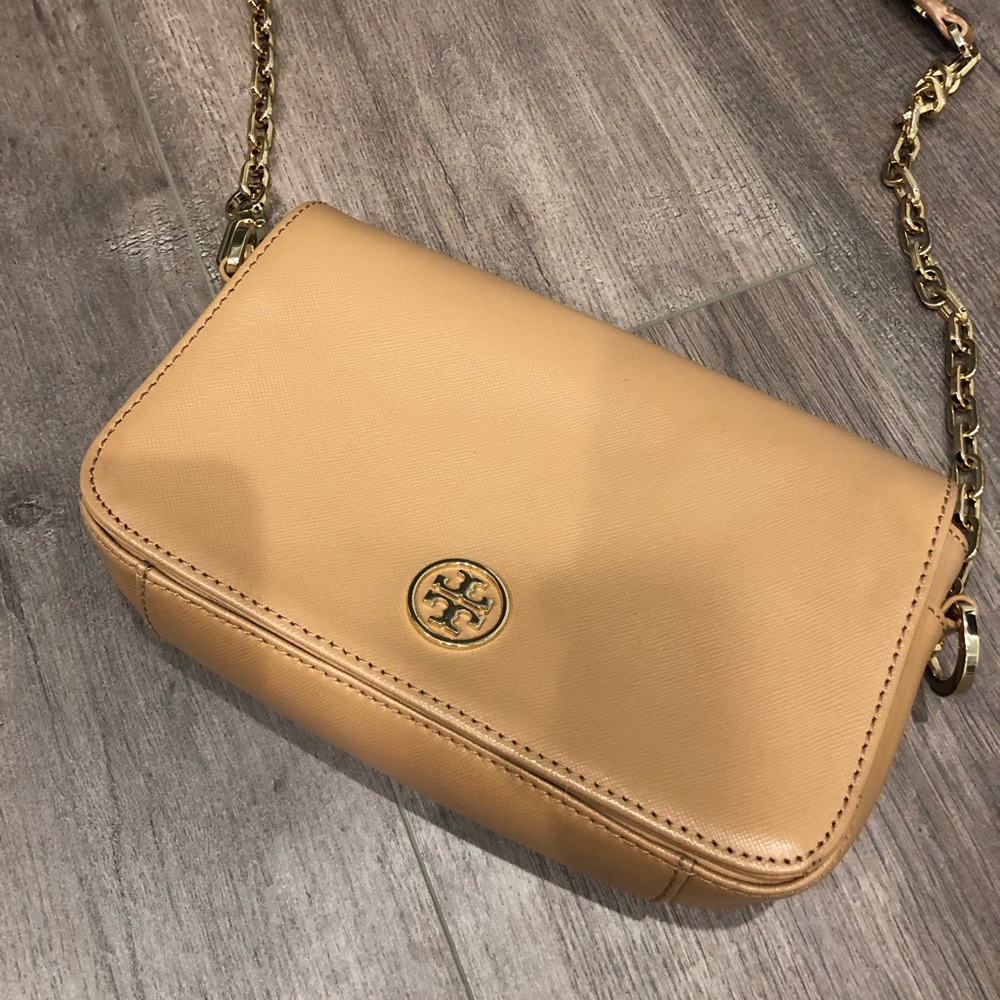 Tan Tory Burch crossbody bag